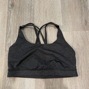 Lululemon energy sports bra, heathered grey, size 8